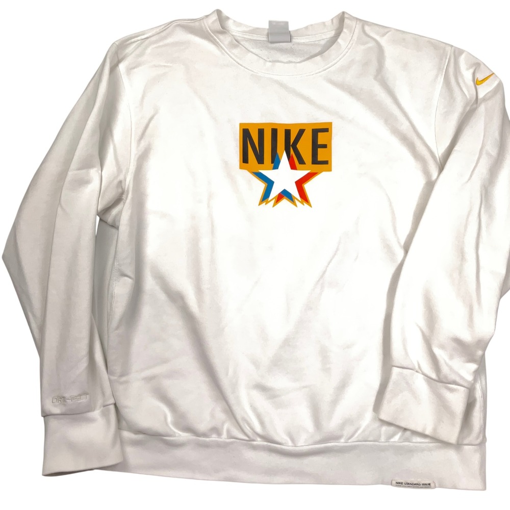Nike Sweatshirt Mens XLarge White Dri-FIT Basketball All Star Graphic Activewear